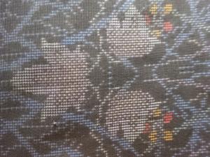 アンティーク　枝の実模様織出し本場泥大島紬着物（7マルキ）